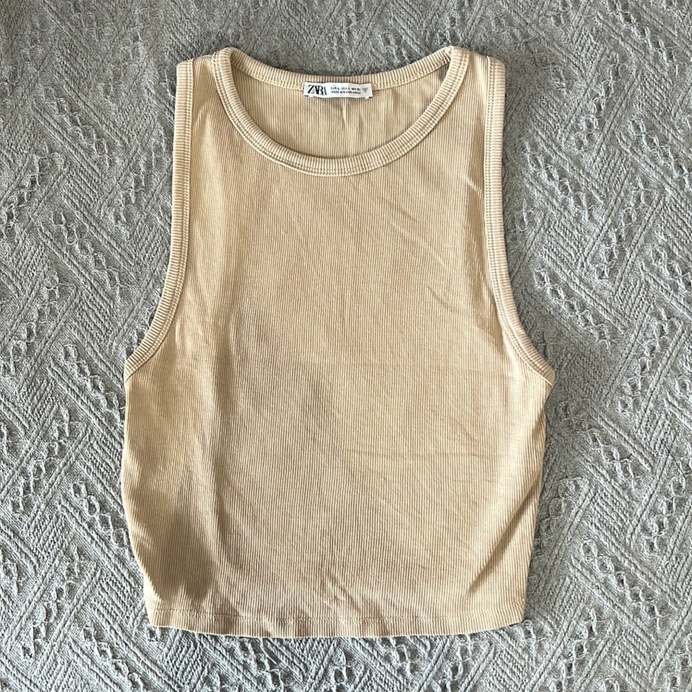 zara beige tank